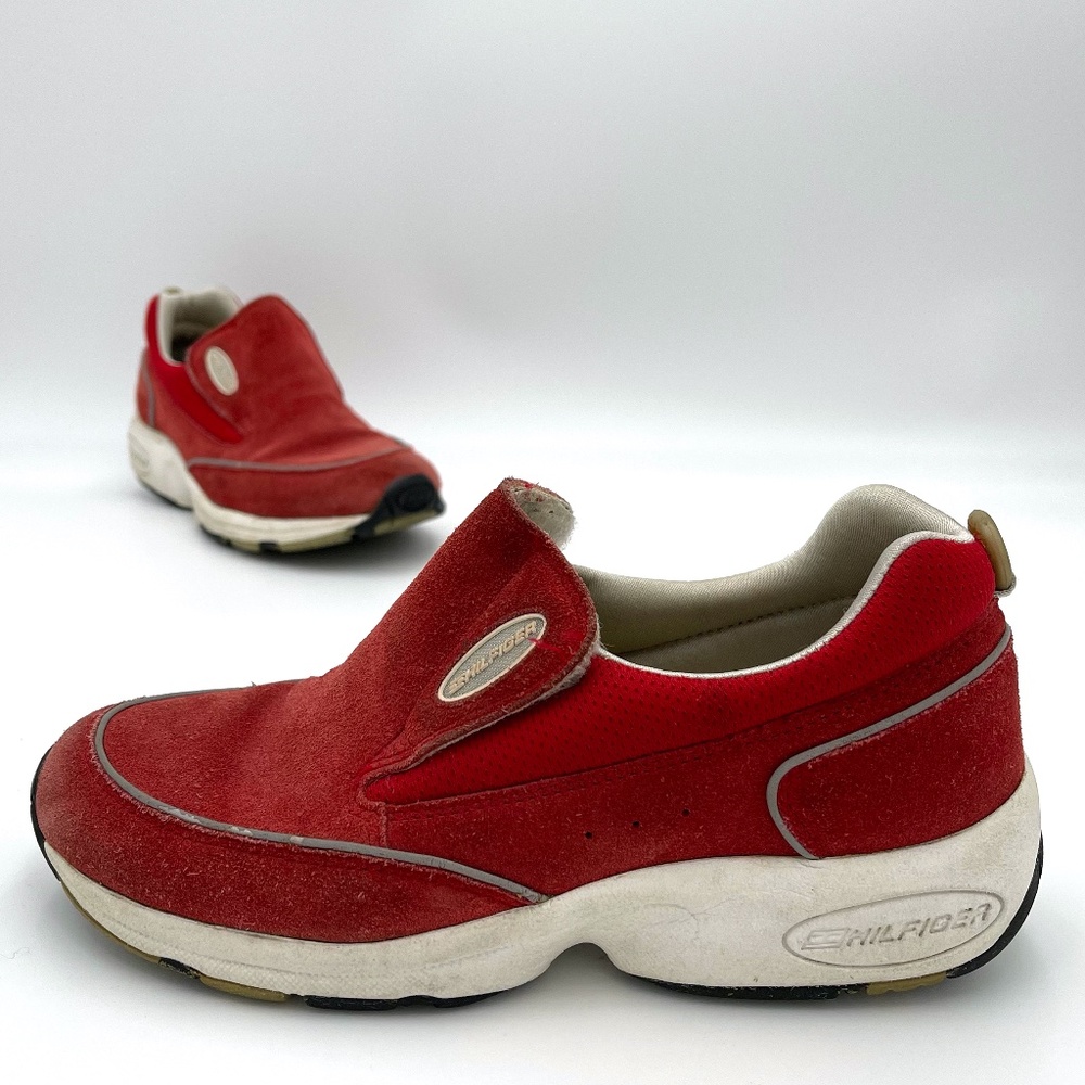 Tommy Hilfiger Red No Lace Slipon Velcro Size 6.5M